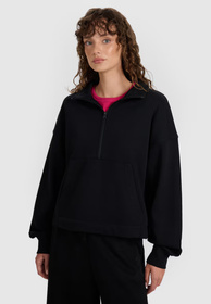 Bluza Damska 4F Dresowa Sportowa Nierozpinana Oversize Czarna 4FWAW25TSWSF1889