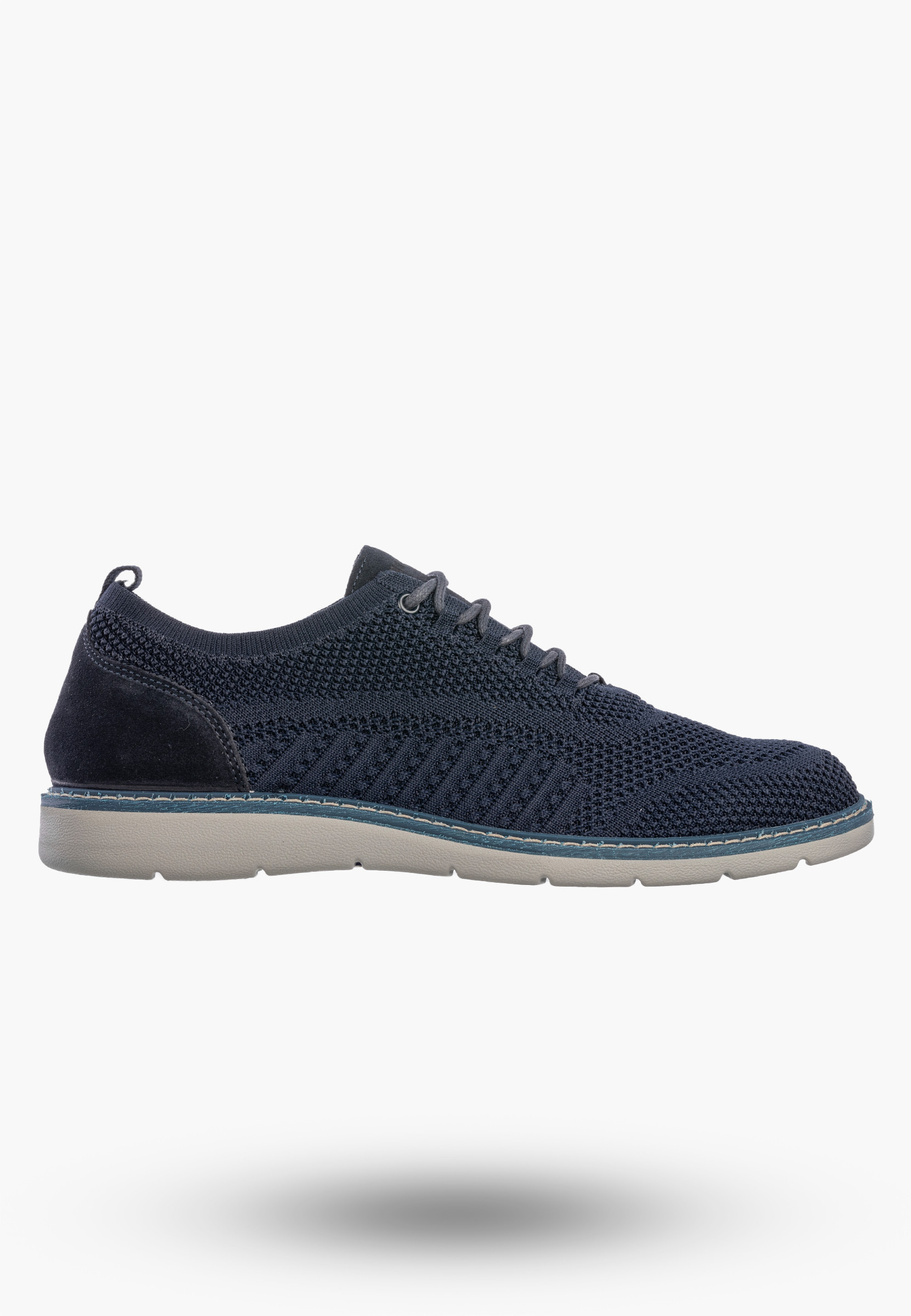 Półbuty Męskie Buty Eleganckie Sneakersy Skóra Naturalna Granatowe IGI&CO 1104011