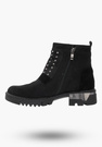 Buty Damskie Botki Trzewiki Czarne Ze Skóry Naturalnej Na Zimę 4044-001-01-5