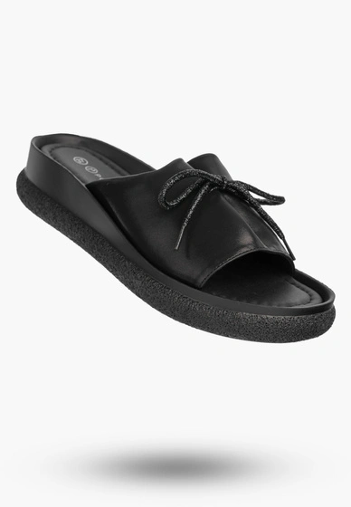 Klapki Damskie Ekoskóra Eleganckie Buty Na Platformie Letnie Czarne Potocki 26-43366