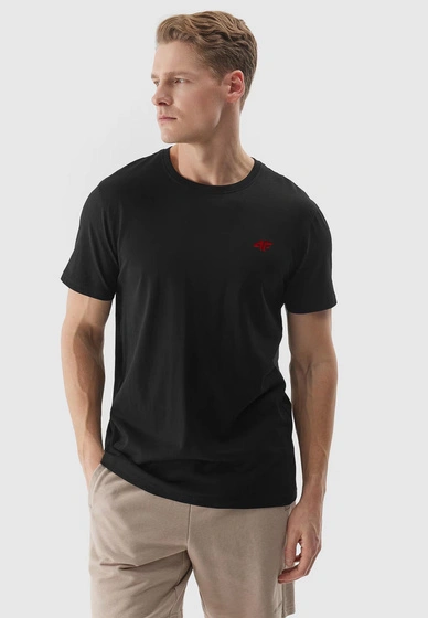 Koszulka Męska 4F Czarny Sportowy T-shirt Regular 4FWSS24TTSHM1887
