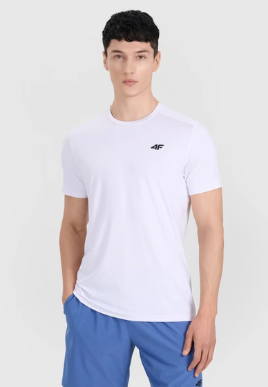 Koszulka Męska 4F T-shirt Treningowy Szybkoschnący Biały 4FWMM00TFTSM1830