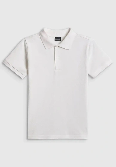 Koszulka Chłopięca 4F T-shirt Polo Z Kołnierzem Biały 4FJWSS26TPTSM662