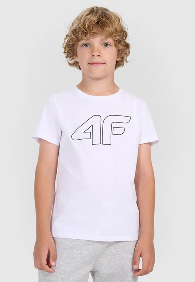 Koszulka Chłopięca 4F T-shirt Z Nadrukiem Biała 4FJWMM00TTSHM2331