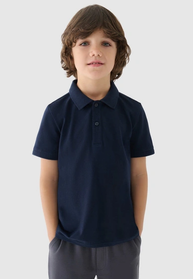 Koszulka Chłopięca 4F T-shirt Polo Granatowy 4FJWAW24TPTSM478