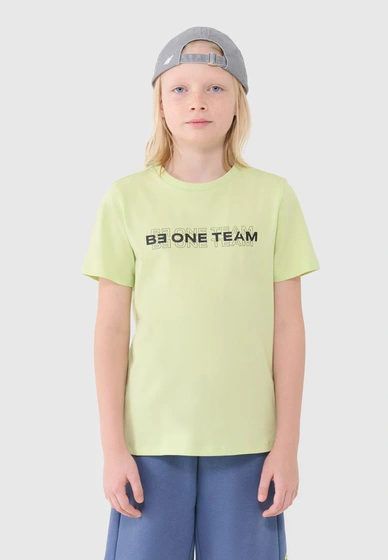 Koszulka Chłopięca 4F T-shirt Z Nadrukiem Jasny Zielony 4FJWSS25TTSHM2186