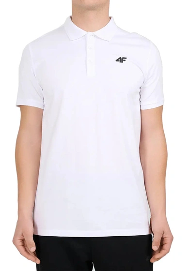 Koszulka Polo Męska 4F Regular Z Kołnierzem Biała 4FWMM00TPTSM0770