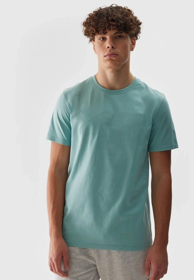 Koszulka Męska 4F Sportowy T-shirt Miętowy Regular TTSHM1155