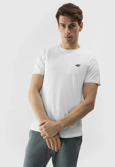 Koszulka Męska 4F Sportowy T-shirt Biały Regular TTSHM1154