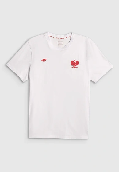 Koszulka Męska 4F Polska Sportowa T-Shirt Patriotyczny Biały 4FRSS26TTSHM4203