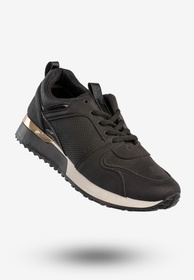Sneakersy Damskie Ekoskóra Buty Sportowe Półbuty Czarne