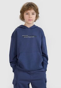 Bluza Chłopięca 4F Sportowa Oversize Bawełniana Z Kapturem Antracytowa 4FJWSS25TSWSM1511-22S