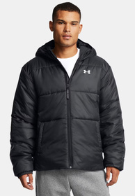 Kurtka Puchowa Męska Under Armour Sportowa Ocieplana Zimowa Z Kapturem Czarna Lightweight Insulated
