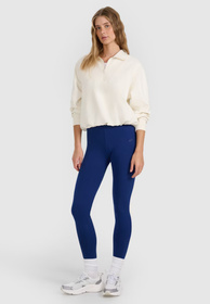Legginsy Damskie 4F Spodnie Dzianinowe z wysokim stanem Granatowe 4FWMM00TTIGF195