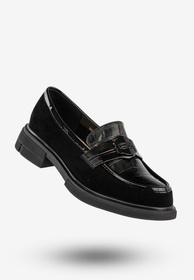 Mokasyny Damskie Skórzane Buty Eleganckie Półbuty Czarne Filippo