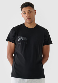 Koszulka Męska 4F T-shirt Sportowy Regular Z Nadrukiem Czarny 4FRSS24TTSHM2483