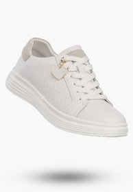 Półbuty Damskie Buty Skórzane Sneskersy z zawieszką Białe Filippo DP6860/26 WH