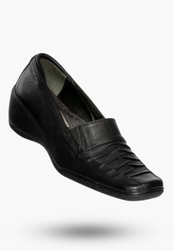 Buty Damskie Półbuty Skórzane Na Koturnie Na Wiosnę Lato Jesień Czarne 49