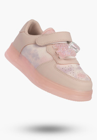 Sneakersy Dziecięce Buty Sportowe Na Rzepy Brokatowe Różowe APAWWA N618