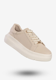 Sneakersy Damskie Skórzane Buty Na Platformie Półbuty Beżowe Filippo