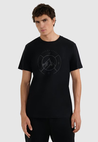 Koszulka Męska 4F T-shirt Z Nadrukiem Regular Czarna 4FWAW25TTSHM3138