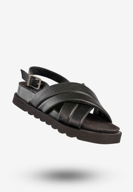 Sandały Damskie Skórzane Buty Eleganckie Klasyczne Czarne EMMA 8832