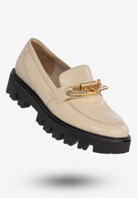 Półbuty Damskie Buty Skórzane Eleganckie Beżowe Modne 3982/001-P