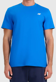 Koszulka Męska 4F T-shirt Z Logo Regular Niebieski 4FWMM00TTSHM3341