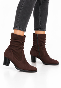 Botki Damskie Skórzane Buty Na Klocku Eleganckie Ocieplane POLSKI PRODUKT