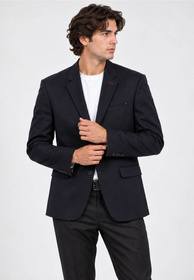 Marynarka Męska Elegancka Wizytowa Slim Fit Bawełniana Granatowa