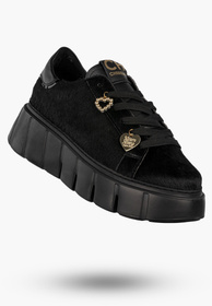 Sneakersy Damskie CheBello Skórzane Buty Modne Półbuty Czarne 4541-503-002-PSK-S352