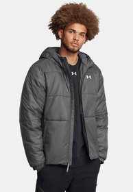 Kurtka Puchowa Męska Under Armour Sportowa Ocieplana Zimowa Z Kapturem Szara Lightweight Insulated