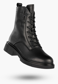 Trzewiki Damskie Skórzane Trapery Buty Ocieplane Na Zimę Czarne Filippoo DBT7189/25BK