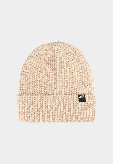 Czapka 4F Czarna Zimowa Uniseks Sportowa Beanie Beżowa 4FWAW25ACAPU558