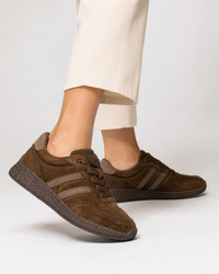 Sneakersy Damskie Skórzane Buty Sportowe Półbuty Brązowe S.Barski