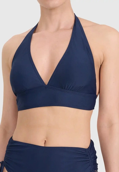 Bikini Góra Damskie 4F Biustonosz Strój Kąpielowy Filtr UV Granatowy 4FWSS26UBKTF088