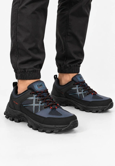 Buty Trekkingowe Męskie DK Sportowe Sznurowane Terenowe Granatowe