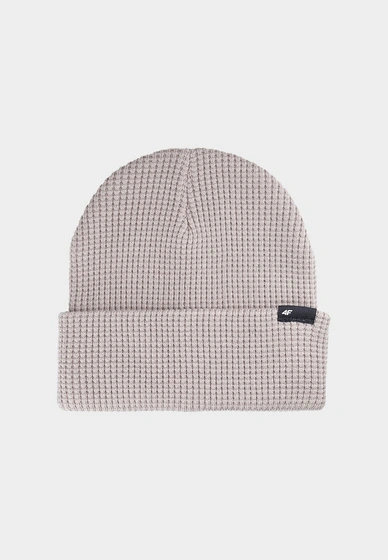 Czapka Męska 4F Sportowa Zimowa Beanie Dwuwarstwowa z Wywinięciem Brązowa 4FWAW24ACAPM465