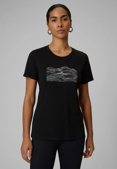 Koszulka Damska 4F T-shirt Regular Z Nadrukiem Czarny 4FWSS26TTSHF2785