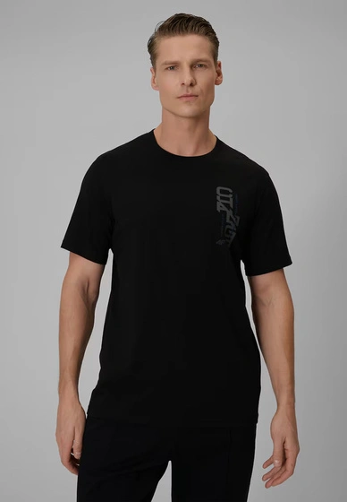 Koszulka T-shirt Męska 4F Sportowa Bawełniana z Nadrukiem Czarna 4FWSS26TTSHM2665