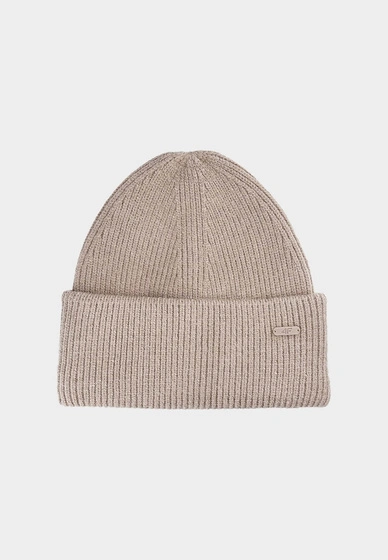 Czapka Damska 4F Zimowa Dzianinowa Beanie z Wiskozą Fioletowa z Wywinięciem 4FWAW24ACAPF447