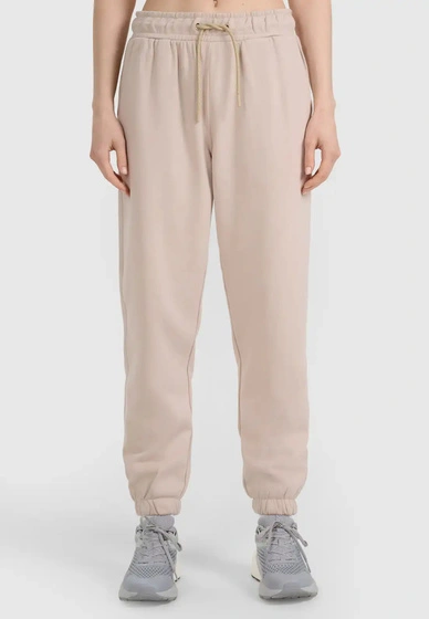 Spodnie Damskie Dresowe 4F Joggery Dresy Sportowe Beżowe 4FWSS26TTROF1421