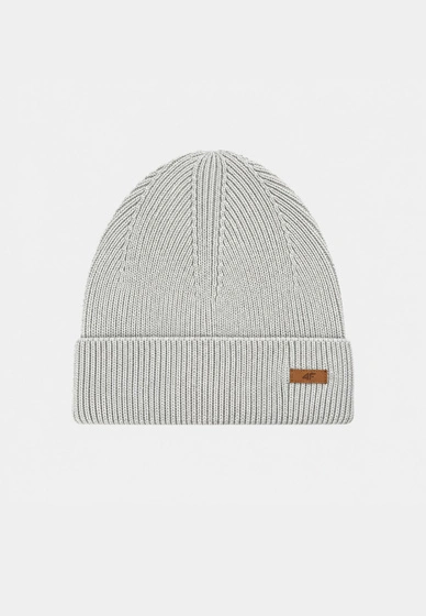 Czapka Uniseks Beanie 4F Bawełniana Prążkowana z Wywinięciem Oliwkowa 4FWAW24ACAPM460