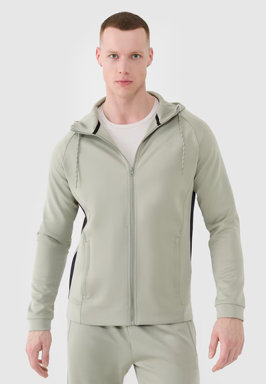 Bluza Męska 4F Sportowa Rozpinana Z Kapturem Nieocieplana Szybkoschnąca Oliwkowa 4FWSS25TFSWM513