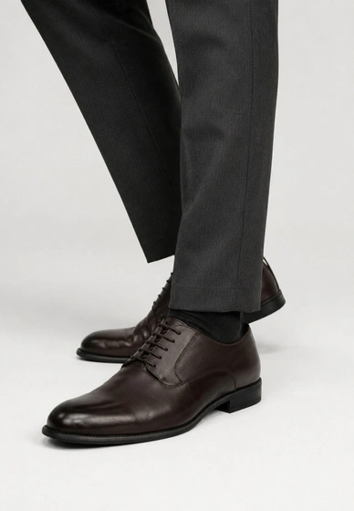 Buty Skórzane Męskie Półbuty Wizytowe Eleganckie Brązowe WOJTYŁKO