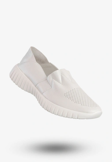 Półbuty Damskie Ekoskóra Wsuwane Buty Sneakersy Białe Jezzi RMR2270-7