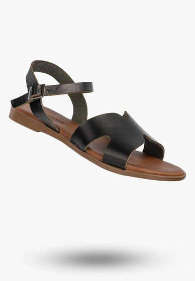 Sandały Damskie Skórzane Buty Eleganckie Letnie Casual Czarne