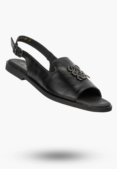 Sandały Damskie Skórzane Buty Eleganckie Letnie Casual Czarne