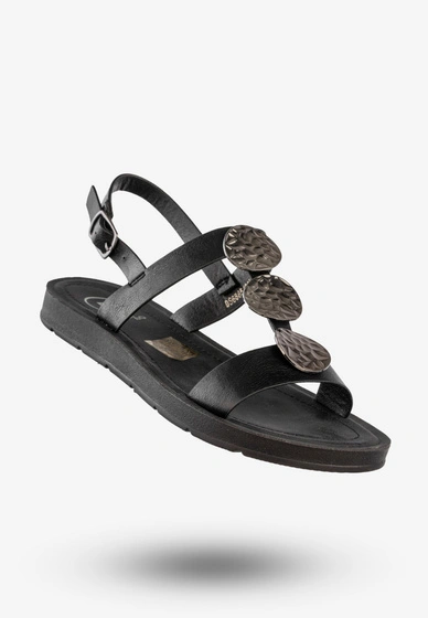 Sandały Damskie Ekoskóra Buty Eleganckie Na Lato Czarne Filippo DS6885/25BK