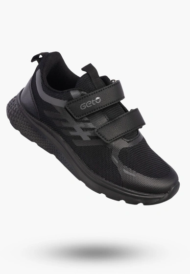 Buty Chłopięce Sneakersy Czarne Na Rzepy Sportowe Materiałowe A-521